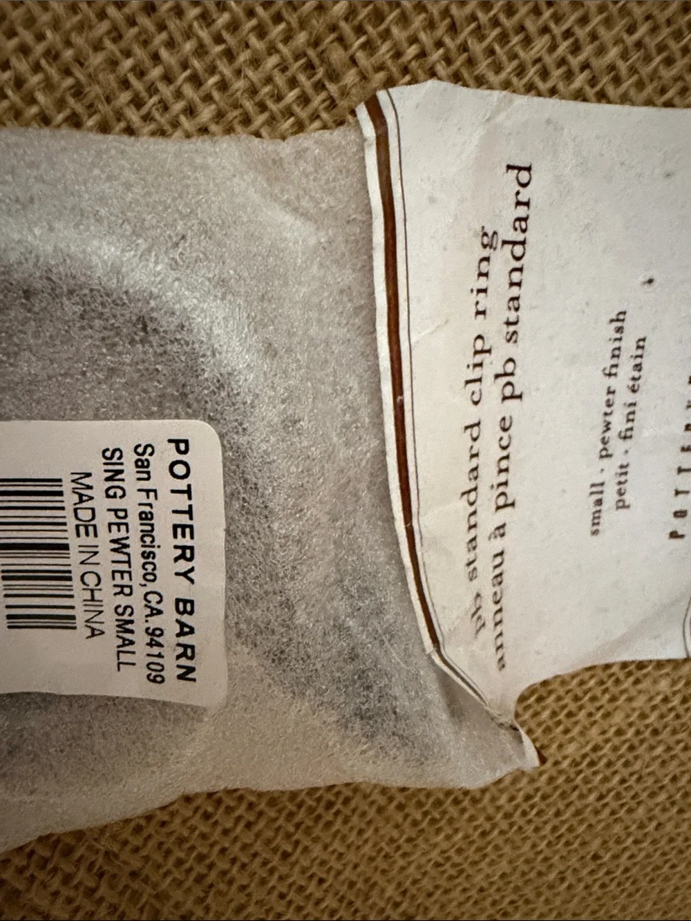 Pottery Barn Curtain Classic 1 Replacement Clip Ring Pewter Small 2 Inch NWT NEW